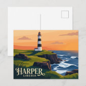 Cape Palmas Vuurtoren Liberia Briefkaart (Voorkant / Achterkant)