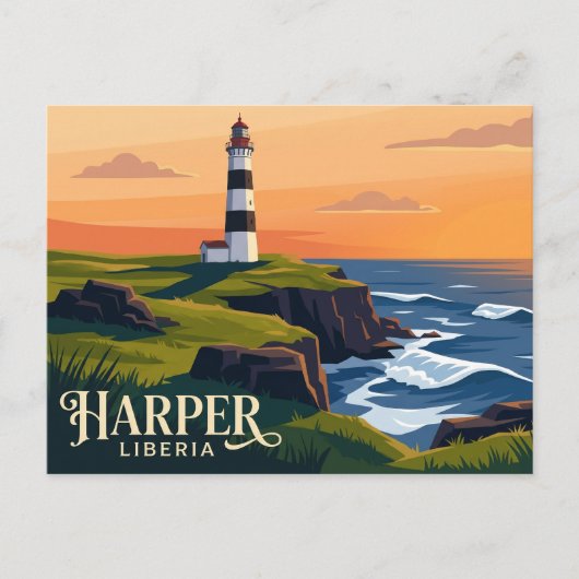 Cape Palmas Vuurtoren Liberia Briefkaart (Voorkant)