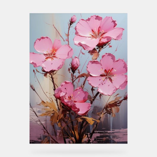 Cape Primrose - Impasto Floral Acryl Bord (Voorkant)