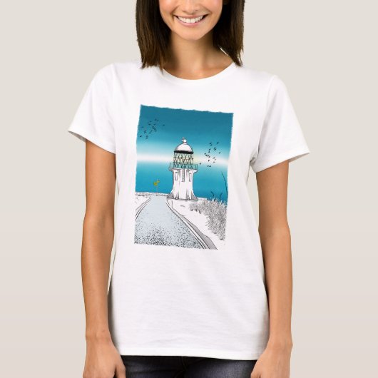 Cape Reinga Lighthouse Northland NZ T-shirt (Voorkant)