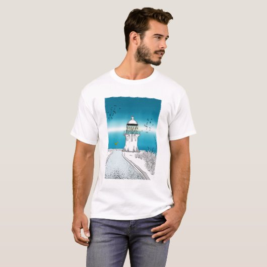 Cape Reinga Lighthouse Northland NZ T-shirt (Voorkant volledig)