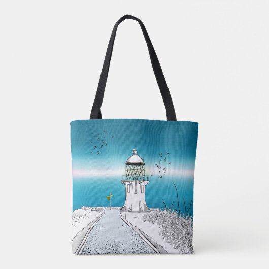 Cape Reinga Lighthouse NZ Tote Bag (Achterkant)
