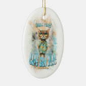 Cape San Blas Florida Beach Cat Keramisch Ornament (Rechts)