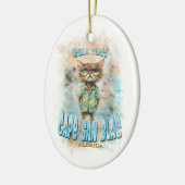 Cape San Blas Florida Beach Cat Keramisch Ornament (Links)