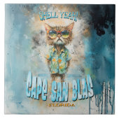 Cape San Blas Florida Beach Cat Tegeltje (Voorkant)