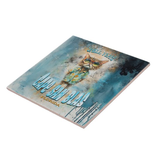 Cape San Blas Florida Beach Cat Tegeltje (Zijkant)