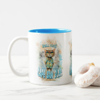 Cape San Blas Florida Beach Cat Tweekleurige Koffiemok