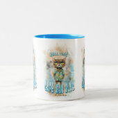 Cape San Blas Florida Beach Cat Tweekleurige Koffiemok (Center)