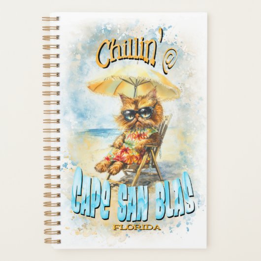 Cape San Blas Florida Beach Lounging Cat Planner (Voorkant)