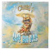 Cape San Blas Florida Beach Lounging Cat Tegeltje (Voorkant)