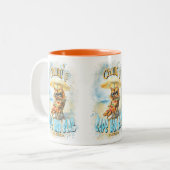 Cape San Blas Florida Beach Lounging Cat Tweekleurige Koffiemok (Voorkant links)