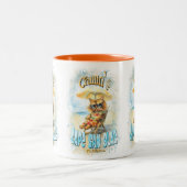 Cape San Blas Florida Beach Lounging Cat Tweekleurige Koffiemok (Center)