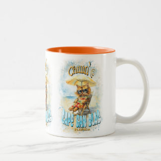 Cape San Blas Florida Beach Lounging Cat Tweekleurige Koffiemok