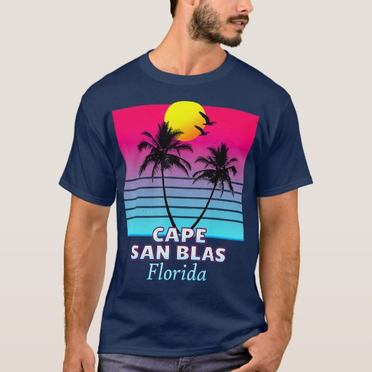Cape San Blas Florida Retro T-shirt (Voorkant)