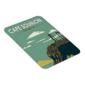 Cape Sounion Griekenland Reizen Kunst Vintage Magneet (Rechterzijde)