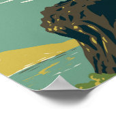 Cape Sounion Griekenland Reizen Kunst Vintage Poster (Hoek)