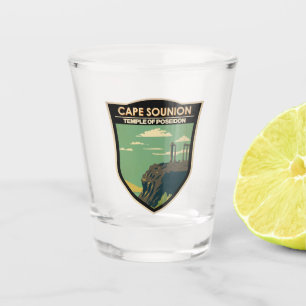 Cape Sounion Griekenland Reizen Kunst Vintage Shot Glas