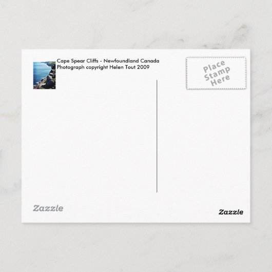 Cape Spear Cliffs Briefkaart (Achterkant)
