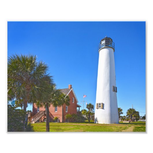 Cape St. George Lighthouse, Florida Foto Afdruk (Voorkant)