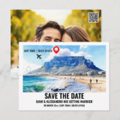 Cape Town aquarel foto save the date Briefkaart (Voorkant / Achterkant)