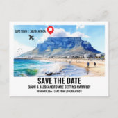 Cape Town aquarel foto save the date Briefkaart (Voorkant)