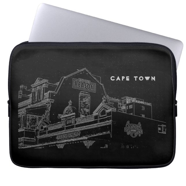 Cape Town Architecture Bakery Building Sketch Laptop Sleeve (Voorkant)