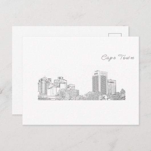 Cape Town Architecture Buildings Sketch Briefkaart (Voorkant / Achterkant)