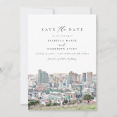 CAPE TOWN Coastline Skyline Travel Save the Date I Kaart (Voorkant)