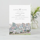 CAPE TOWN Coastline Skyline Travel Save the Date I Kaart (Staand voorkant)