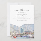 CAPE TOWN Coastline Skyline Travel Save the Date Kaart (Voorkant)