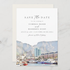 CAPE TOWN Coastline Skyline Travel Save the Date Kaart