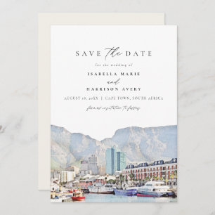 CAPE TOWN Coastline Skyline Travel Save the Date Kaart