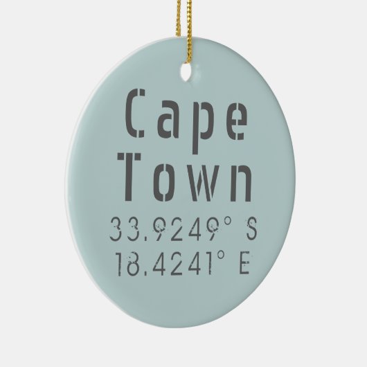 Cape Town Latitude Longitude Keramisch Ornament (Rechts)