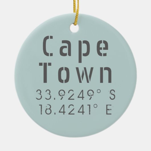 Cape Town Latitude Longitude Keramisch Ornament (Voorkant)