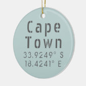 Cape Town Latitude Longitude Keramisch Ornament (Links)