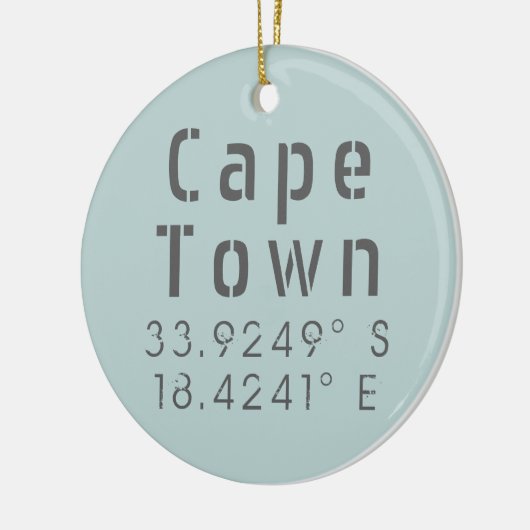 Cape Town Latitude Longitude Keramisch Ornament (Links)