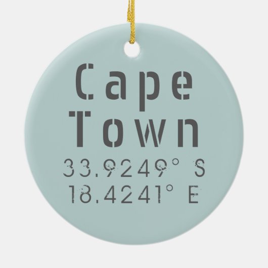 Cape Town Latitude Longitude Keramisch Ornament (Achterkant)