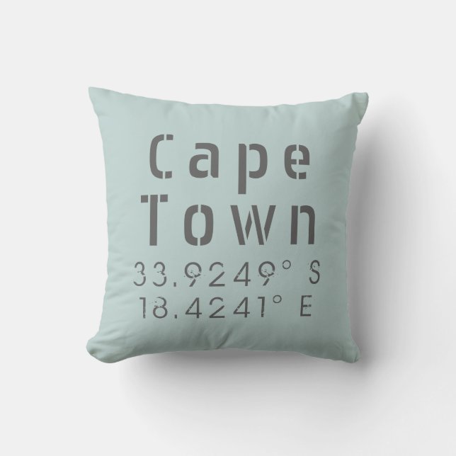 Cape Town Latitude Longitude Kussen (Voorkant)