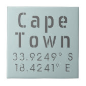 Cape Town Latitude Longitude Tegeltje (Voorkant)
