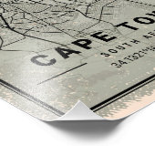 Cape town map print poster canvas | South africa (Hoek)