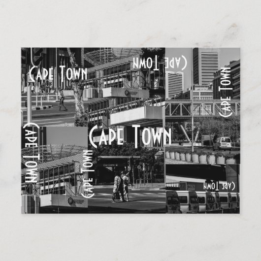 Cape Town Monochrome Cityscape Architecture Briefkaart (Voorkant)