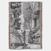 Cape Town Monochrome Cityscape Architecture Deken (Voorkant Verticaal)