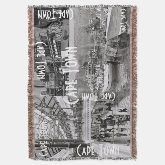 Cape Town Monochrome Cityscape Architecture Deken (Voorkant Verticaal)