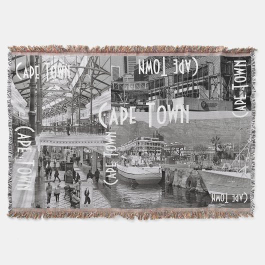 Cape Town Monochrome Cityscape Architecture Deken (Voorkant)