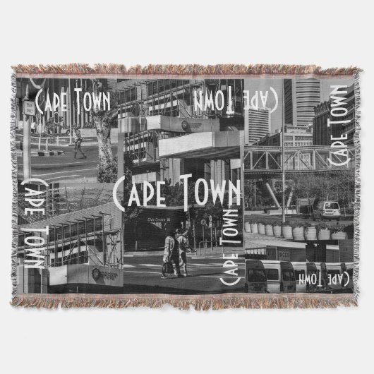 Cape Town Monochrome Cityscape Architecture Deken (Voorkant)