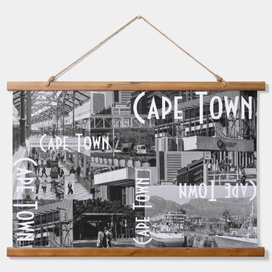 Cape Town Monochrome Cityscape Architecture Hangend Wandkleed (Voorkant)