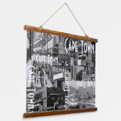 Cape Town Monochrome Cityscape Architecture Hangend Wandkleed (Gebogen)
