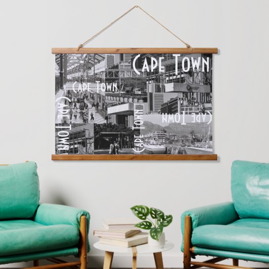 Cape Town Monochrome Cityscape Architecture Hangend Wandkleed (Woonkamer)
