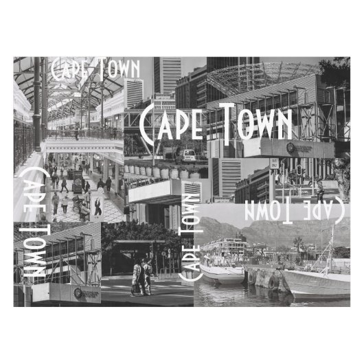 Cape Town Monochrome Cityscape Architecture Tafelkleed (Voorkant (Horizontaal))