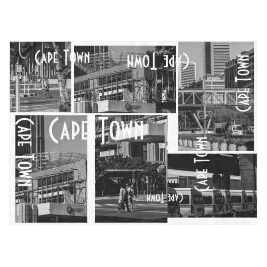 Cape Town Monochrome Cityscape Architecture Tafelkleed (Voorkant (Horizontaal))